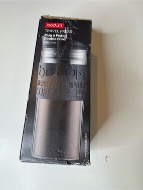 Bodum Travel Press Coffee Mug 15 oz Double Wall French Press Travel Mug